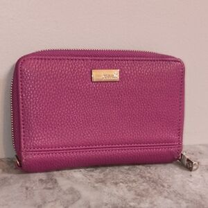 Jewell By Thirty-One Pebbled Wristlet Plum Color Cardholder Wallet